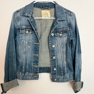 H&M Blue Denim Jacket with Chest Detail Womens Size 4